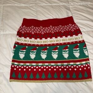 Holiday Cheer Red and Green Mini Skirt